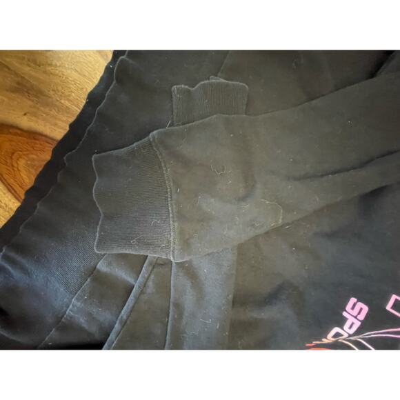 DKNY Medium Long Sleeve Cropped Black Hooded Sweatshirt - Picture 3 of 5